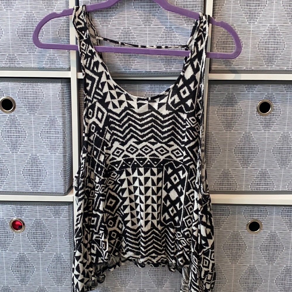 Black and cream tank top